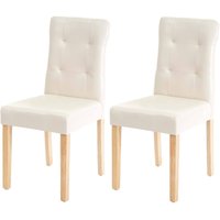 [NEUWERTIG] 2er-Set Esszimmerstuhl HHG-983, Stuhl Essstühle Kunstleder creme, helle Beine von HHG