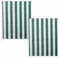 [NEUWERTIG] 2er-Set Rollo HHG-474, Fensterrollo Seitenzugrollo Jalousie, 120x230cm Sonnenschutz blickdicht grün/weiß - multicolour von HHG