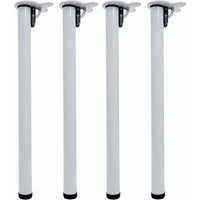 Neuwertig] 4er-Set Tischbein HHG 890, für Schreibtisch Esstischfuß Tischgestell, klappbar 72cm weiß von HHG