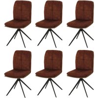 [NEUWERTIG] 6er-Set Esszimmerstuhl HHG-178, Küchenstuhl Lehnstuhl, drehbar Auto-Position, Metall Stoff/Textil braun von HHG