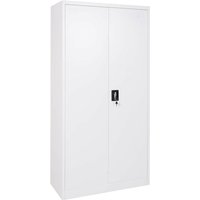 Neuwertig] Aktenschrank HHG 731, Stahlschrank Büroschrank Schrank, 2 Türen abschließbar Metall 185x90x40cm weiß - white von HHG