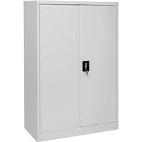 Neuwertig] Aktenschrank HHG 731, Stahlschrank Büroschrank Schrank, 2 Türen abschließbar Metall 140x90x40cm grau - grey von HHG