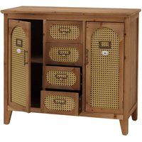 [NEUWERTIG] Apothekerkommode HHG-287, Sideboard Schrank Staufächer Schubladen, Vintage Rattanoptik 80x91x40cm Korpus natur von HHG