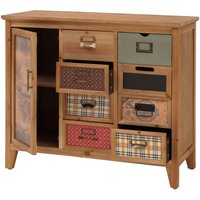 [NEUWERTIG] Apothekerkommode HHG-295, Schrank Schubladen Etikettenhalter Vintage Shabby Muster, Holz 80x91x40cm Korpus Natur von HHG