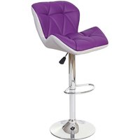 [NEUWERTIG] Barhocker HHG-244, Barstuhl Tresenhocker, höhenverstellbar Kunstleder lila - purple von HHG