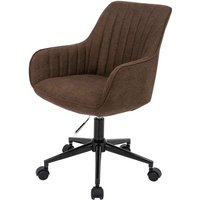 [NEUWERTIG] Bürostuhl HHG-014, Drehstuhl Schreibtischstuhl Lehnstuhl, Stoff/Textil mit Armlehne braun von HHG