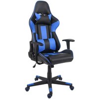 Neuwertig] Bürostuhl HHG 540, Schreibtischstuhl Gamingstuhl Chefsessel Drehstuhl, Kunstleder schwarz/blau - blue von HHG