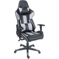 Neuwertig] Bürostuhl HHG 540, Schreibtischstuhl Gamingstuhl Chefsessel Drehstuhl, Kunstleder schwarz/grau - grey von HHG