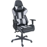 HHG - neuwertig] Bürostuhl 540, Schreibtischstuhl Gamingstuhl Chefsessel Drehstuhl, Kunstleder schwarz/grau von HHG