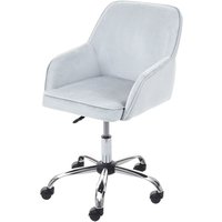 HHG - neuwertig] Bürostuhl 582, Schreibtischstuhl Chefsessel Drehstuhl, Retro Design Samt grau - grey von HHG