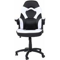 Neuwertig] Bürostuhl HHG 585, Drehstuhl Gamingstuhl, ergonomisch, verstellbare Armlehne, Kunstleder schwarz-weiß - white von HHG