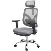 HHG - neuwertig] Bürostuhl 937, Schreibtischstuhl, ergonomisch, verstellbare Lordosenstütze und Armlehne grau - grey von HHG