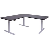 [NEUWERTIG] Eck-Schreibtisch HHG-772, Bürotisch Computertisch elektrisch höhenverstellbar 178x178cm 84kg MVG schwarz, grau von HHG