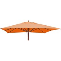 Neuwertig] Ersatz-Bezug für Gastronomie Holz-Sonnenschirm HHG 671, Sonnenschirmbezug Ersatzbezug, eckig 4x4m Polyester 3kg terracotta von HHG