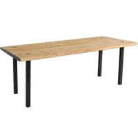 Neuwertig] Esstisch HHG 573, Tisch Esszimmertisch, Industrial Massiv-Holz MVG-zertifiziert 200x90cm, natur - brown von HHG
