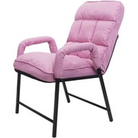 HHG - neuwertig] Esszimmerstuhl 127, Stuhl Polsterstuhl, 160kg belastbar Rückenlehne verstellbar Metall Stoff/Textil rosa - pink von HHG
