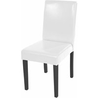 [NEUWERTIG] Esszimmerstuhl Littau, Küchenstuhl Stuhl, Kunstleder weiß, dunkle Beine - white von HHG