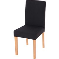 Neuwertig] Esszimmerstuhl Littau, Küchenstuhl Stuhl, Stoff/Textil schwarz, helle Beine - black von HHG