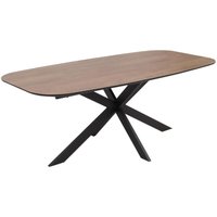 [NEUWERTIG] Esszimmertisch HHG-180, Tisch Esstisch, MDF Metall 200x100cm Walnuss-Optik von HHG