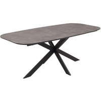 [NEUWERTIG] Esszimmertisch HHG-180, Tisch Esstisch, MDF Metall 200x100cm graue Stein-Optik von HHG