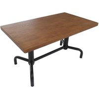[NEUWERTIG] Esszimmertisch HHG-695, Tisch Esszimmertisch, Industrial Holz 140x80cm natur, schwarzes Gestell von HHG