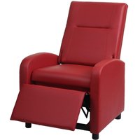 HHG - neuwertig] Fernsehsessel 660, Relaxsessel Liege Sessel, Kunstleder klappbar 99x70x75cm rot - red von HHG