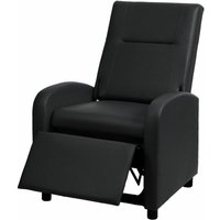 HHG - neuwertig] Fernsehsessel 660, Relaxsessel Liege Sessel, Kunstleder klappbar 99x70x75cm schwarz - black von HHG