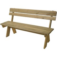 Neuwertig] Gartenbank HHG 483, Sitzbank Holzbank Parkbank, Gastronomie-Qualität, Massiv-Holz 148cm natur - brown von HHG