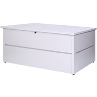 HHG - neuwertig] Gartentruhe 310, Aufbewahrungsbox Auflagenbox Truhe, Wasserdicht Metall Edelstahl 69x185x85 783l hellgrau - grey von HHG