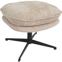 [NEUWERTIG] Hocker mit Polster HHG-704, Sitz-/Fußhocker Fußablage Ottomane Stoff/Textil Chenille (370 g/m²) creme von HHG
