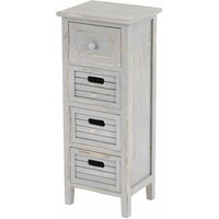 [NEUWERTIG] Kommode H18, Schubladenschrank Schrank, 4 Schubladen, 74x30x25cm Shabby-Look Vintage grau - grey von HHG