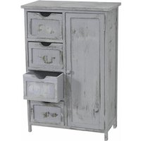 [NEUWERTIG] Kommode HHG-044, Schrank Schubladenkommode, Shabby-Look Vintage 82x55x30cm grau von HHG
