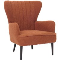 [NEUWERTIG] Lounge-Sessel HHG-067, Cocktail-/Ohrensessel Polsterstuhl Retro Vintage Stoff Bouclé (600g/m²) Öko-Tex terrakotta von HHG