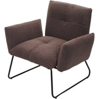 HHG - neuwertig] Lounge-Sessel 666, Cocktailsessel Sessel, Bouclé Stoff/Textil braun - brown von HHG