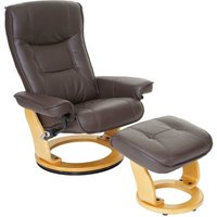 [NEUWERTIG] MCA Relaxsessel Halifax, Fernsehsessel Hocker, Echtleder 130kg belastbar braun, naturbraun - brown von HHG