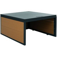 [NEUWERTIG] Mähroboter-Garage mit Deckel HHG-654, Dach Unterstand für Rasenmäher, WPC Metall 35x60x70cm Eiche-Optik von HHG