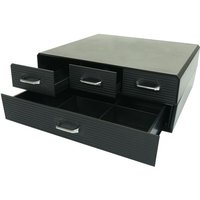 [NEUWERTIG] Monitorerhöhung HHG-764, Monitorständer Bildschirmerhöhung Aufbewahrungsbox mit 4 Schubladen und 15 Fächern 13x34x31cm von HHG