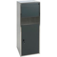 Neuwertig] Paketkasten HHG 623, Paketbox Standbriefkasten Paketbriefkasten Größe xl Edelstahl anthrazit von HHG