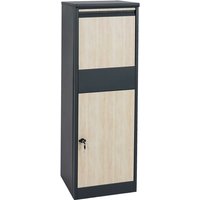 Neuwertig] Paketkasten HHG 623, Paketbox Standbriefkasten Paketbriefkasten Größe xl verzinkt anthrazit, Holzoptik hell von HHG