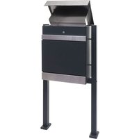 [NEUWERTIG] Paketkasten mit Standfuß HHG-125, Paketbox Paketstation Standbriefkasten, Metall Edelstahl verzinkt anthrazit von HHG
