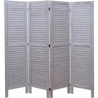 Hegele - neuwertig] Paravent HHG-523, Trennwand Sichtschutz Raumteiler, Shabby-Look 170x162cm grau von HEGELE