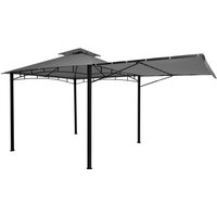 [NEUWERTIG] Pergola HHG-677, Garten Pavillon, Stahl bewegliche Seitenwand 2,5x2,5m grau von HHG