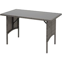 Neuwertig] Poly-Rattan Esstisch HHG 794, Esszimmertisch Gartentisch Tisch, Gastronomie 112x60cm grau - grey von HHG