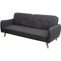 Neuwertig] Schlafsofa HHG 468, Couch Klappsofa Gästebett Bettsofa, Schlaffunktion Stoff/Textil 185cm anthrazit-grau - grey von HHG