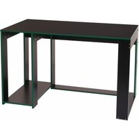 Neuwertig] Schreibtisch HHG 834, Computertisch Bürotisch, 120x60x76cm schwarz-grün - black von HHG