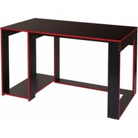HHG - neuwertig] Schreibtisch 834, Computertisch Bürotisch, 120x60x76cm schwarz-rot - black von HHG