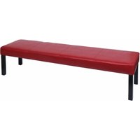 [NEUWERTIG] Sitzbank Polsterbank Bank M37 Kunstleder 180x43x49 cm rot glänzend, dunkle Beine - red von HHG