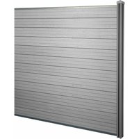[NEUWERTIG] WPC-Sichtschutz Savoie, Windschutz Zaun, WPC-Pfosten Erweiterungselement, 1,88m grau von HHG
