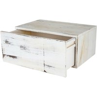 [NEUWERTIG] Wandregal Arlon, Schubladen-Regal, Shabby-Look Vintage, 21x46x30cm weiß - white von HHG