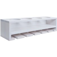[NEUWERTIG] Weinregal HHG-703, Glas-/Flaschenhalter Wandbar Regal für 4 Flaschen/6 Gläser Holz MVG-zertifiziert 12x48x12cm weiß von HHG